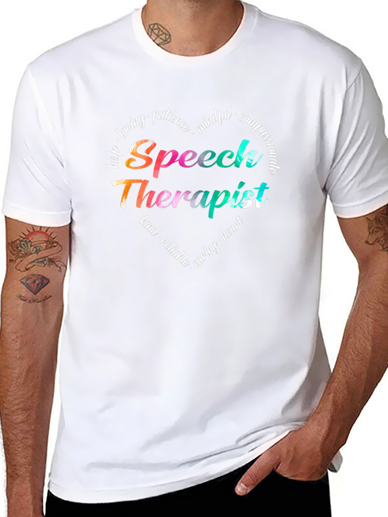 Speech Therapist Heart Tee - Caring SLP Gift