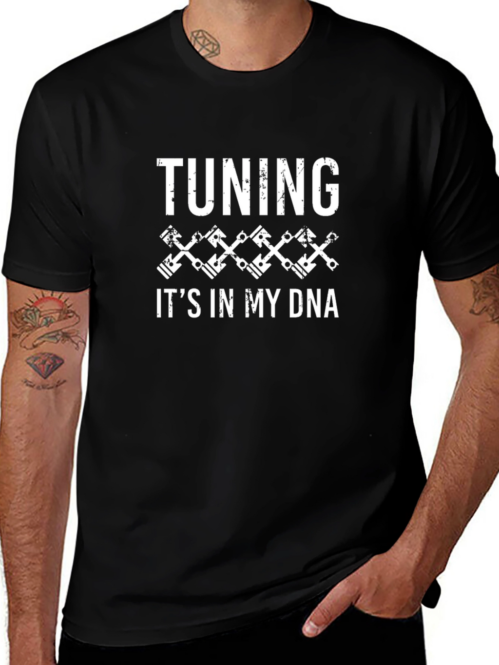 Tuning Its In My DNA Black Graphic Tee