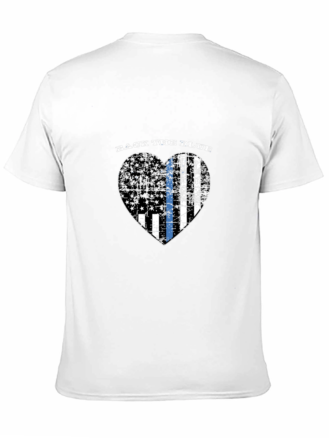 Back the Blue Thin Blue Line Heart Flag T-Shirt