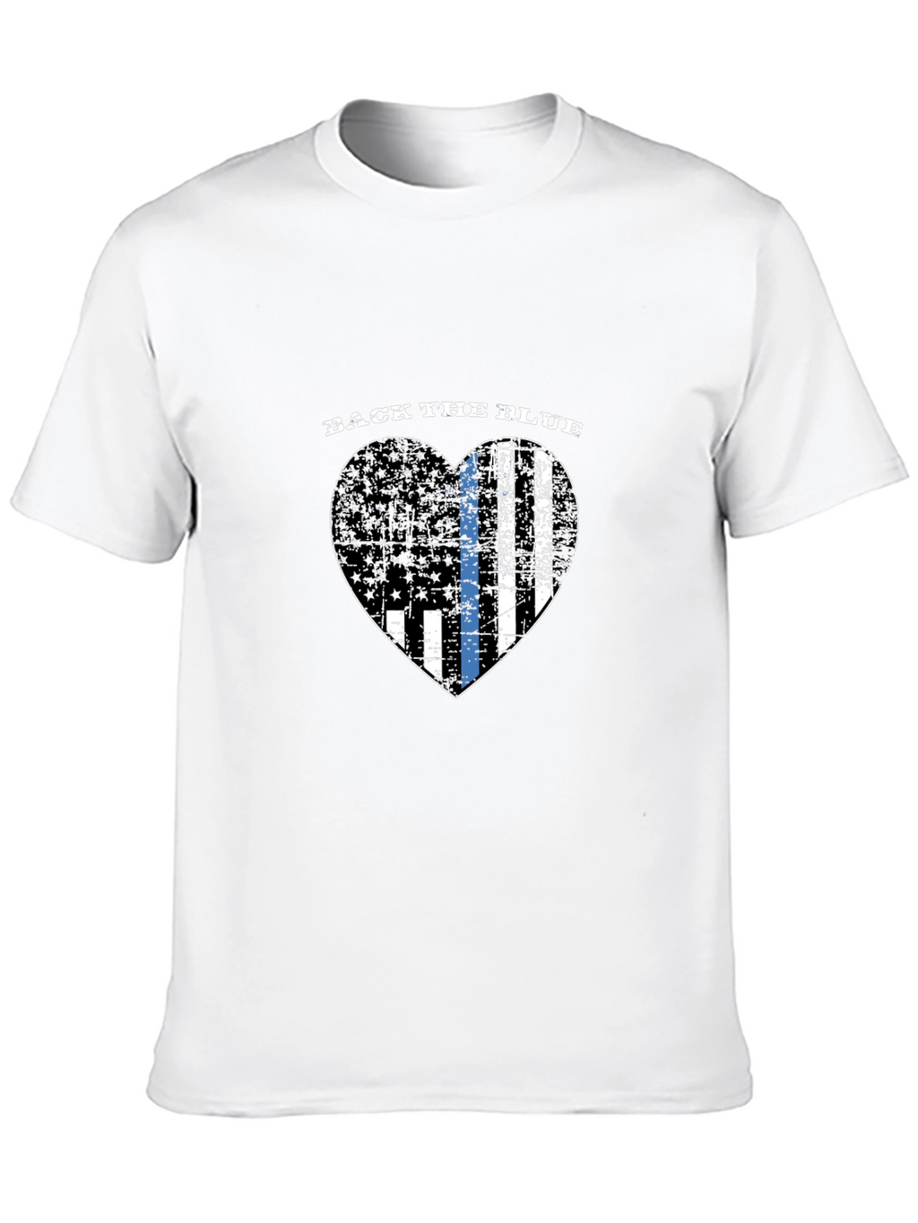Back the Blue Thin Blue Line Heart Flag T-Shirt
