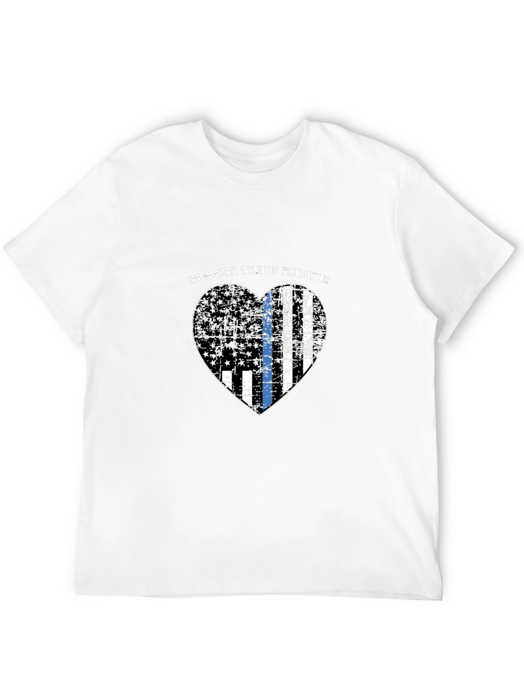 Back the Blue Thin Blue Line Heart Flag T-Shirt