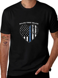 Back the Blue Thin Blue Line Heart Flag T-Shirt