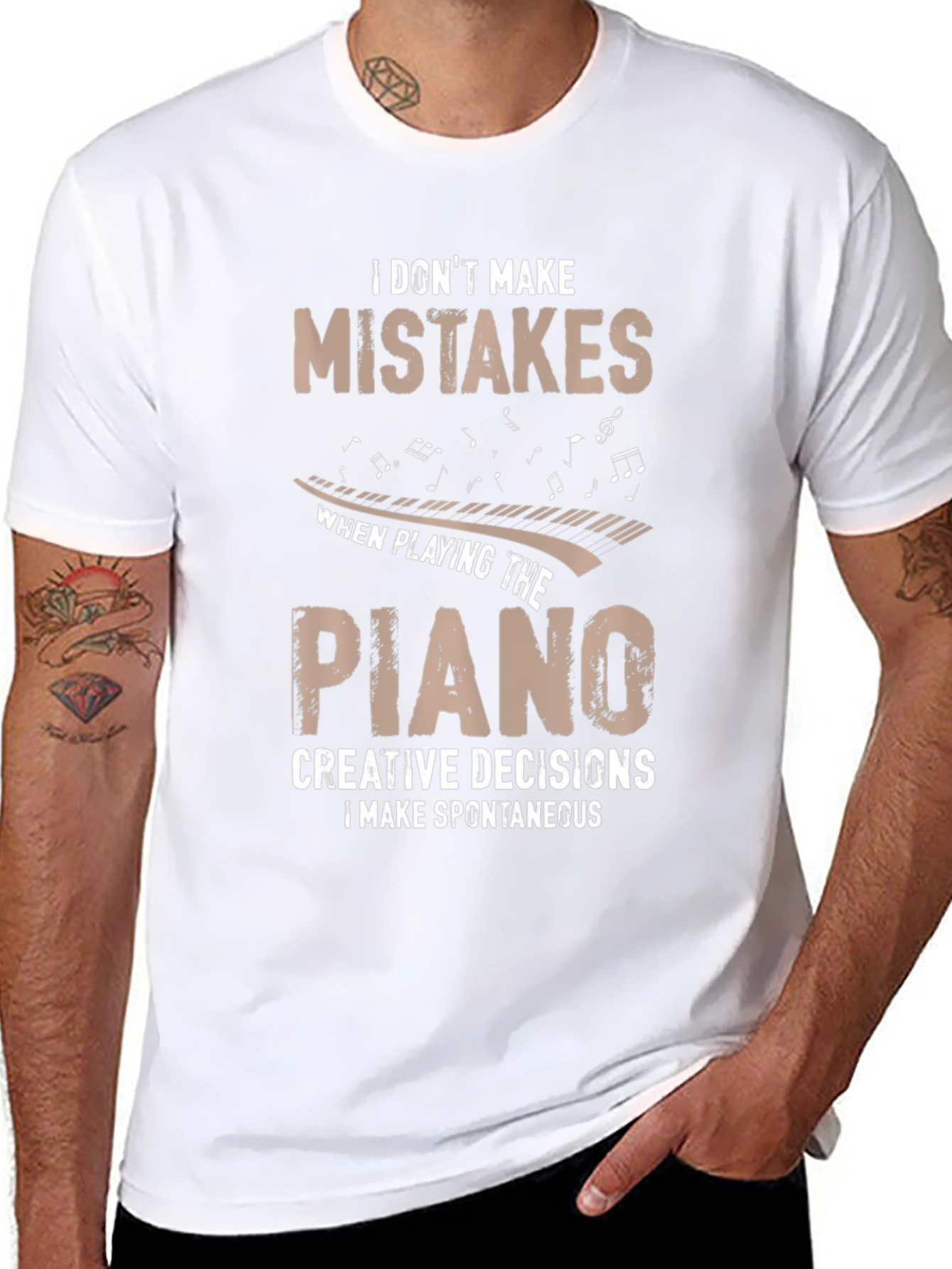 Funny Piano Player T-Shirt - Creative Decisions