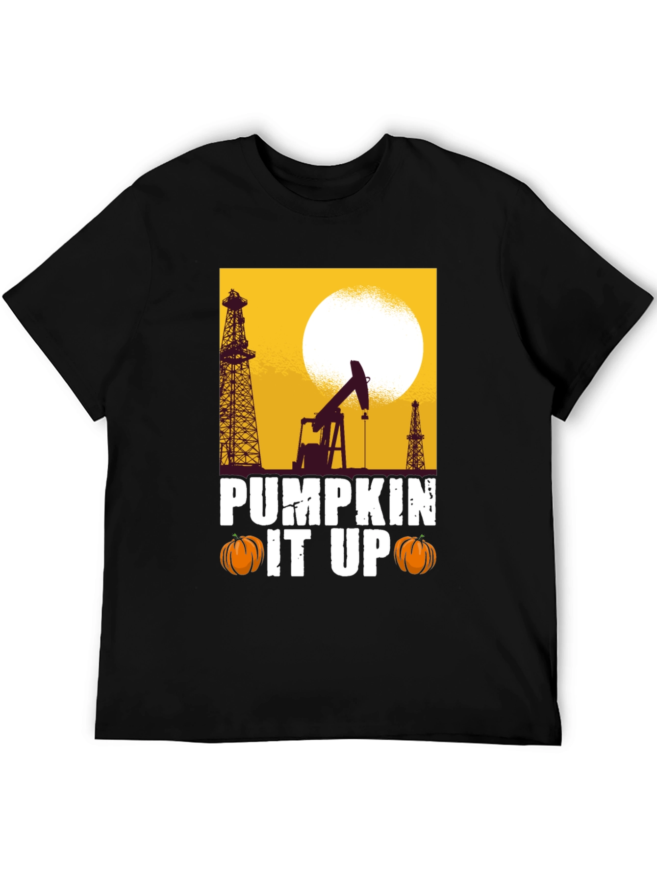 Pumpkin It Up Graphic Tee - Oil Rig Halloween T-Shirt