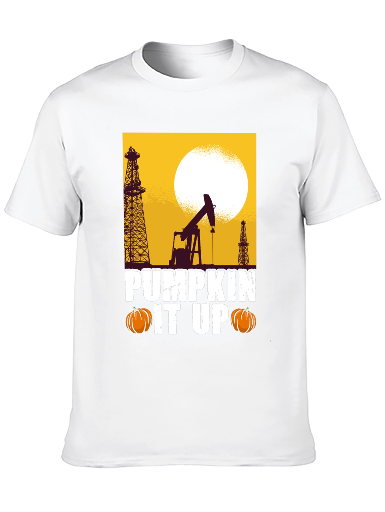 Pumpkin It Up Graphic Tee - Oil Rig Halloween T-Shirt