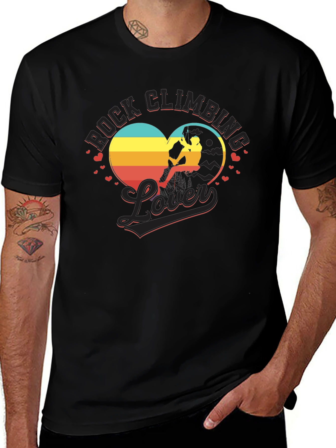 Rock Climbing Lover T-Shirt - Heart Design
