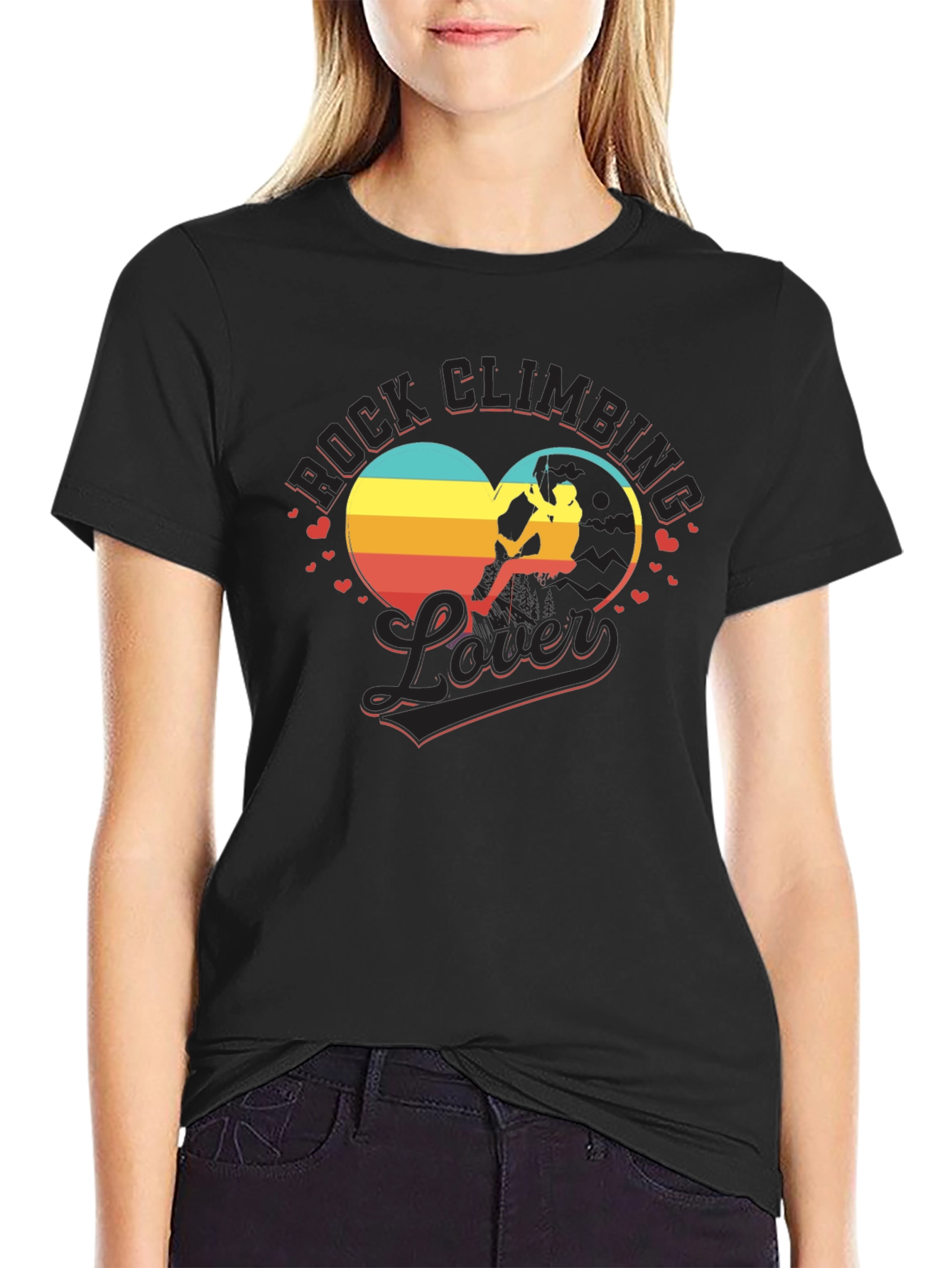 Rock Climbing Lover T-Shirt - Heart Design