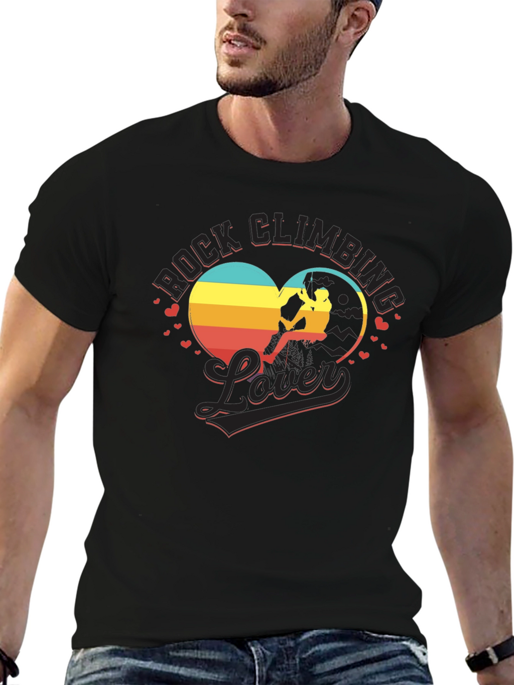 Rock Climbing Lover T-Shirt - Heart Design