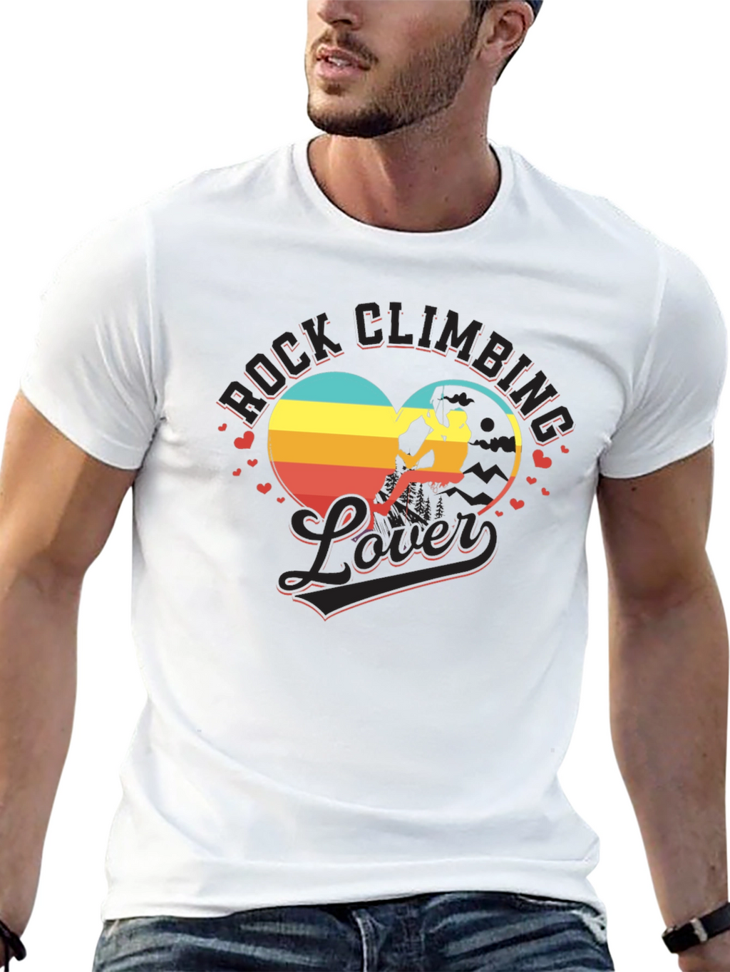 Rock Climbing Lover T-Shirt - Heart Design
