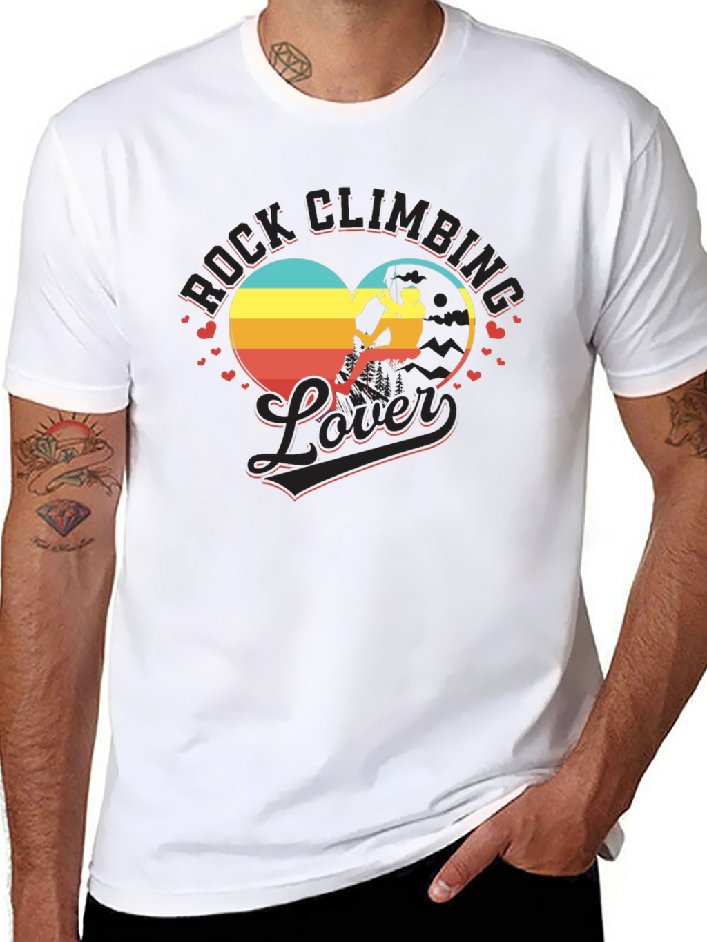 Rock Climbing Lover T-Shirt - Heart Design