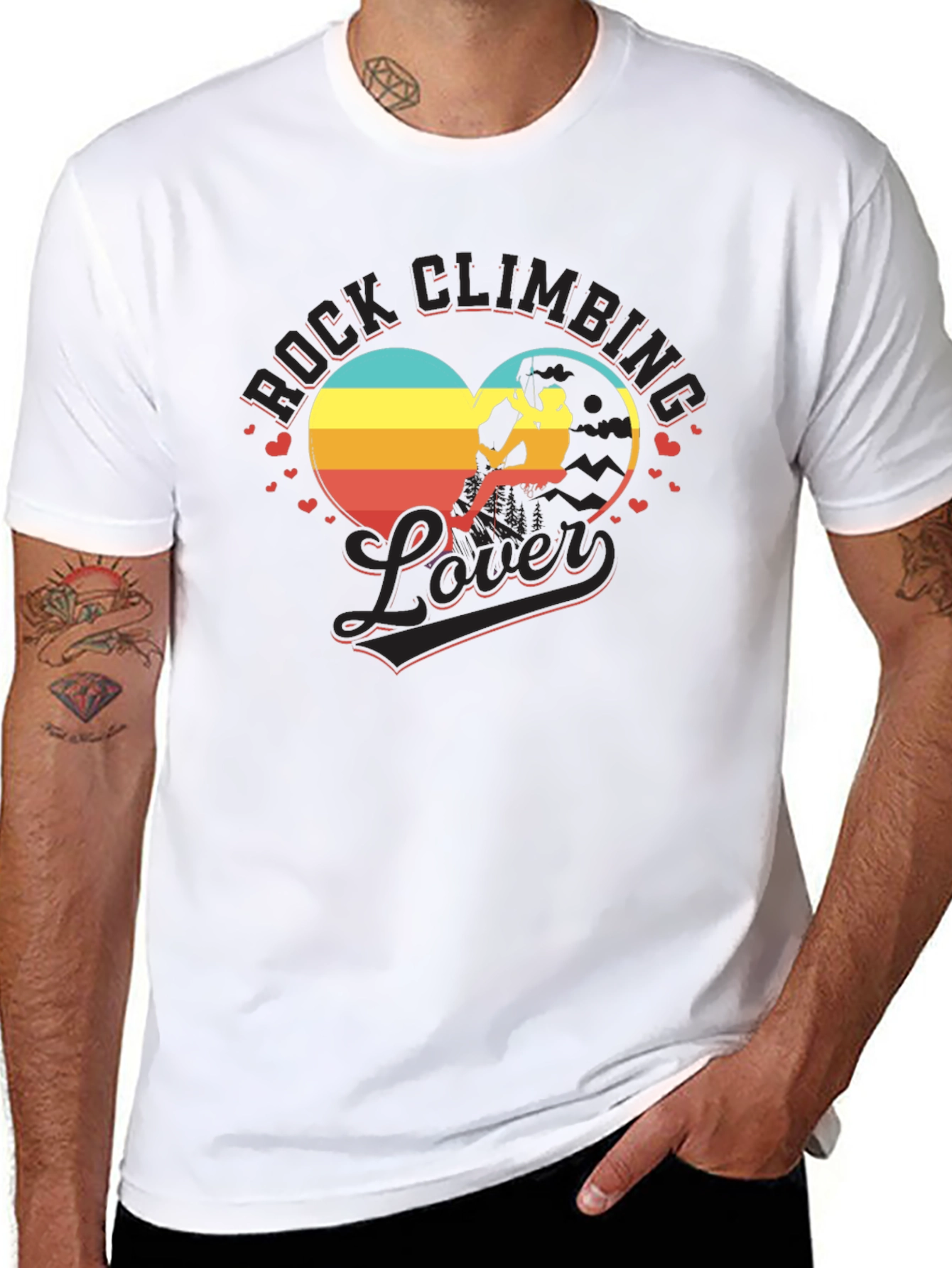 Rock Climbing Lover T-Shirt - Heart Design