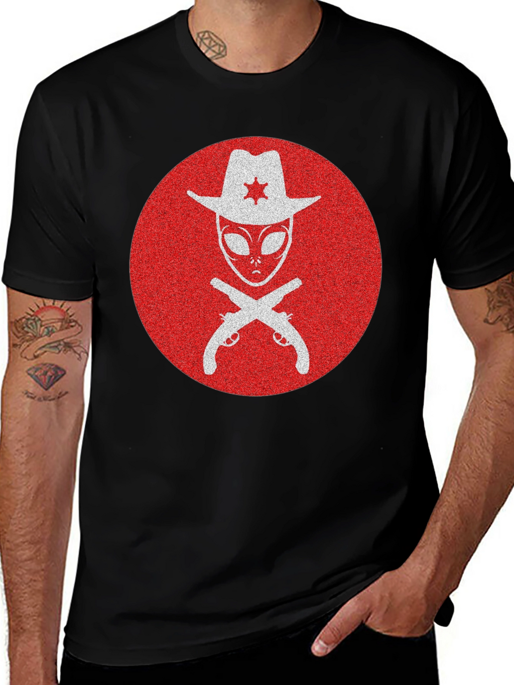 Alien Sheriff T-Shirt - Western Sci-Fi Graphic Tee