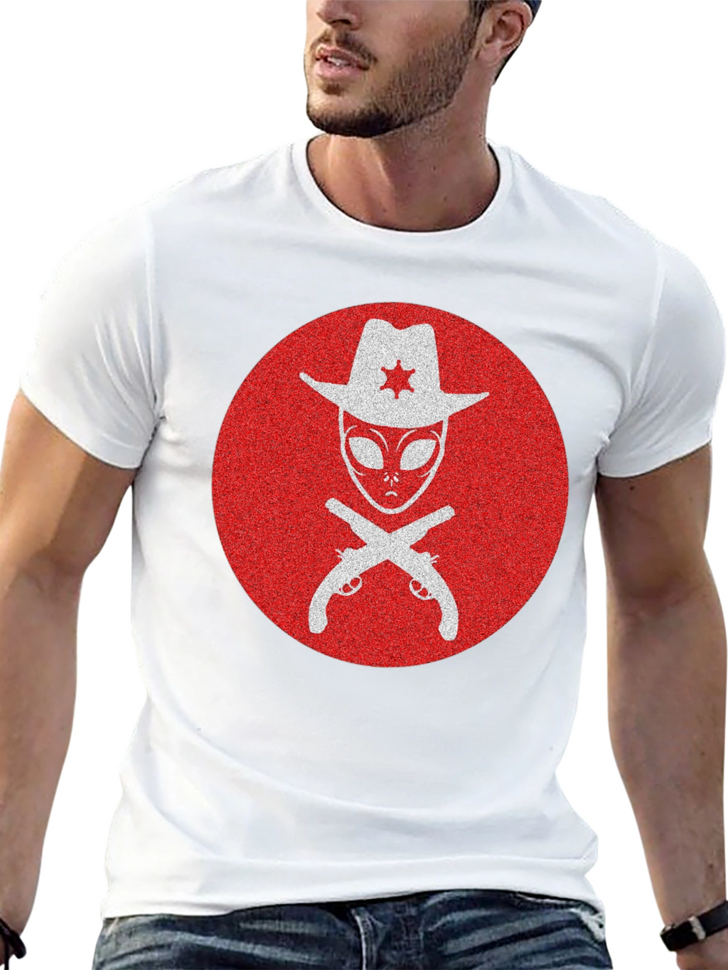 Alien Sheriff T-Shirt - Western Sci-Fi Graphic Tee