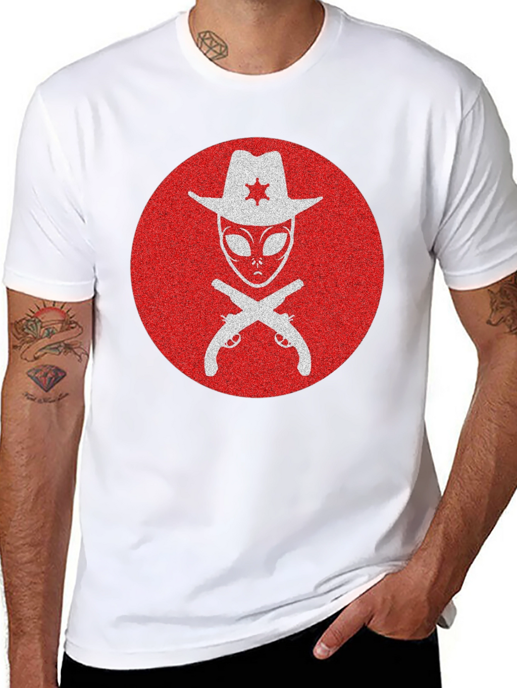 Alien Sheriff T-Shirt - Western Sci-Fi Graphic Tee