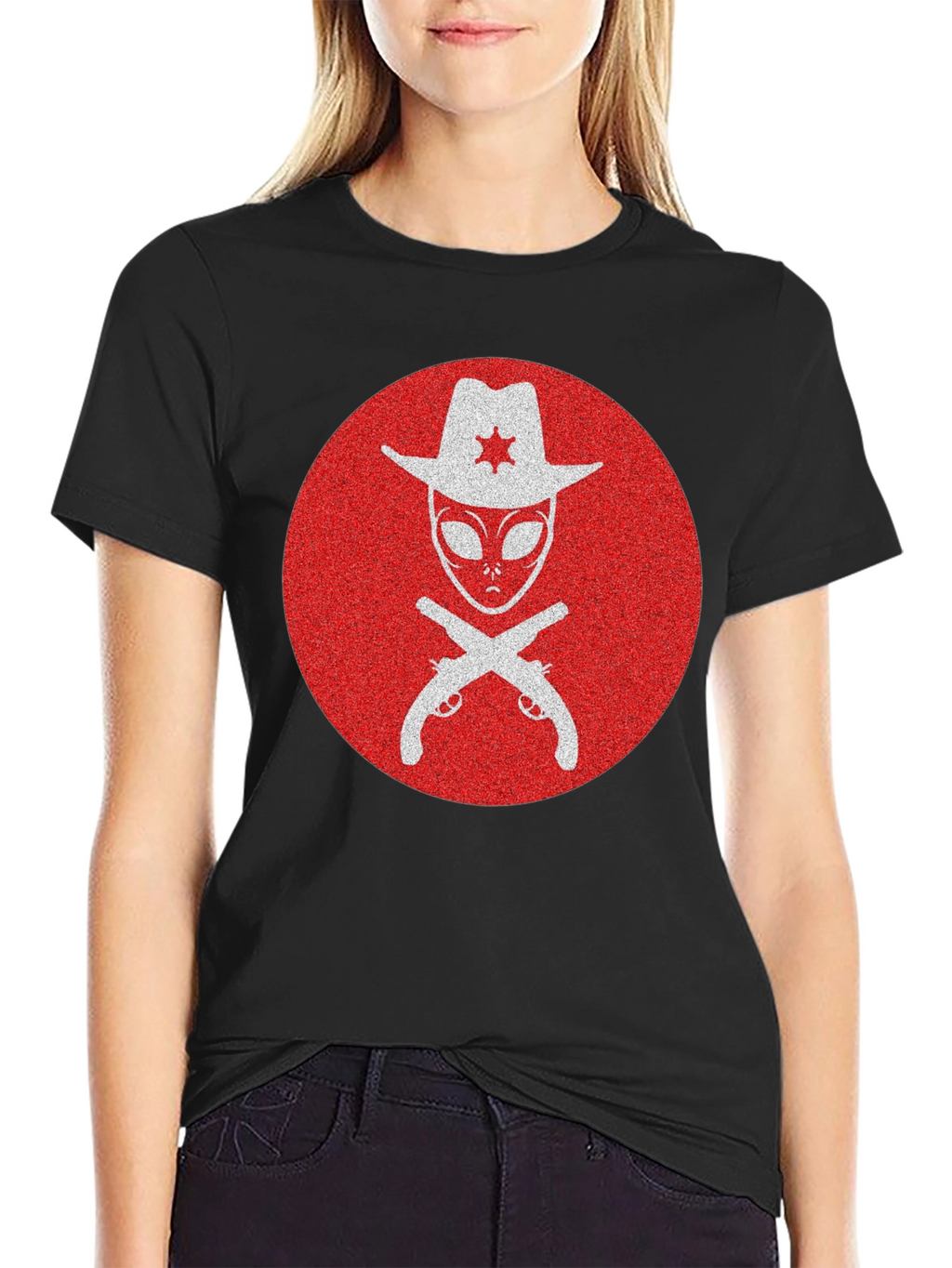 Alien Sheriff T-Shirt - Western Sci-Fi Graphic Tee