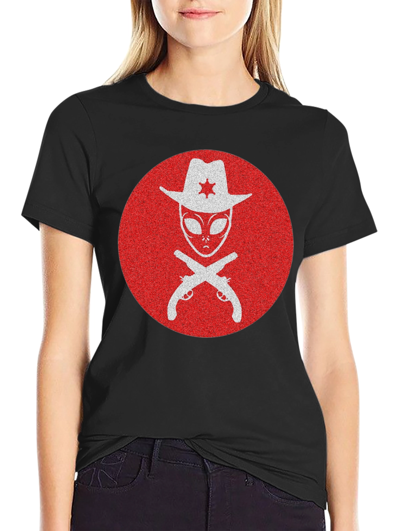 Alien Sheriff T-Shirt - Western Sci-Fi Graphic Tee
