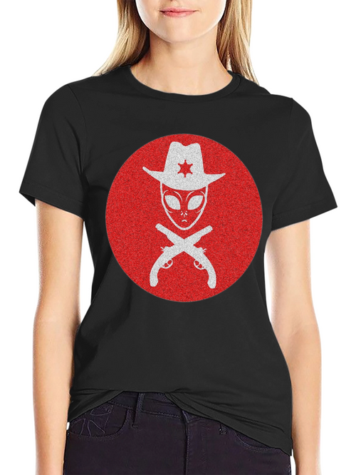 Alien Sheriff T-Shirt - Western Sci-Fi Graphic Tee