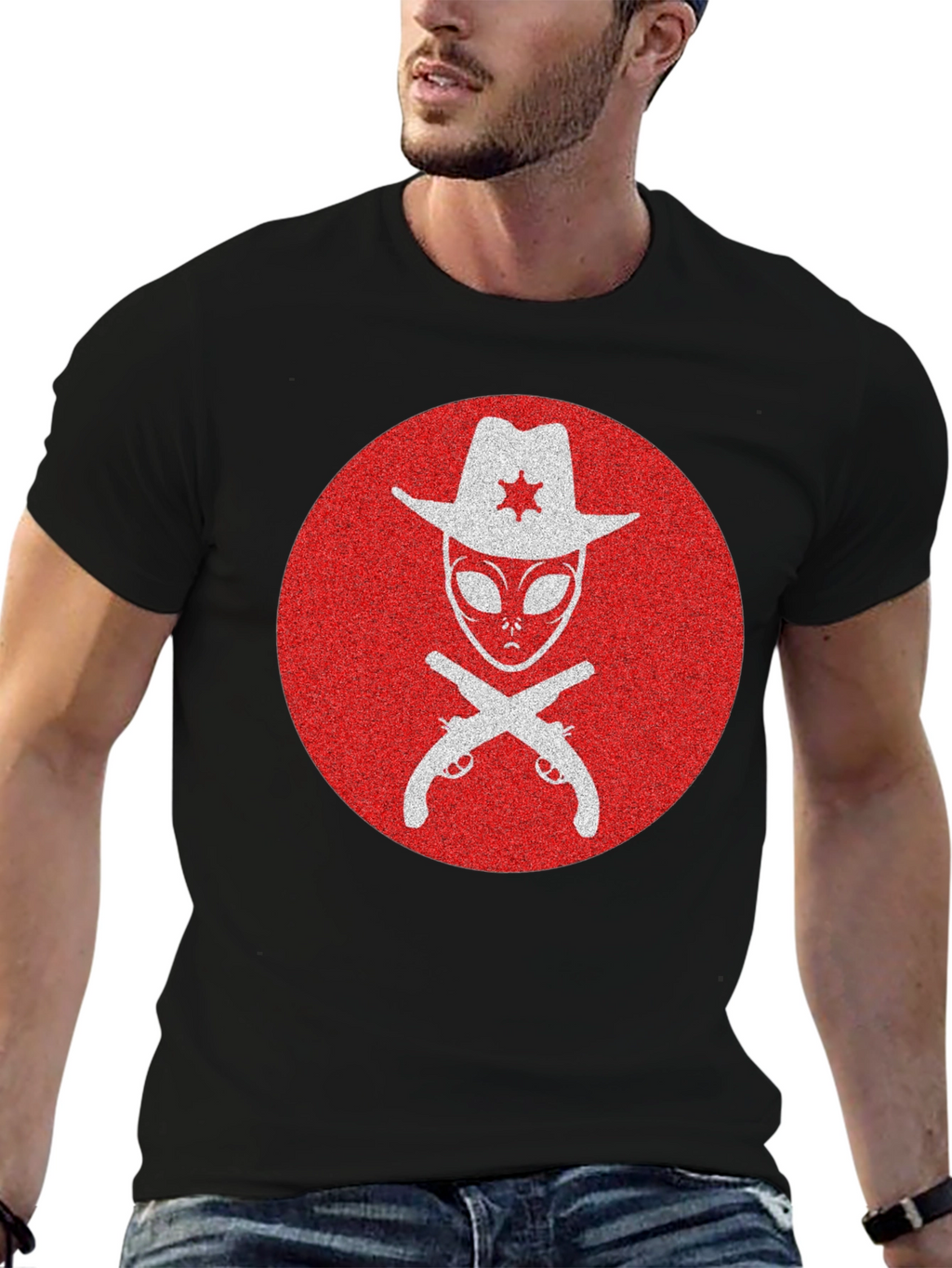 Alien Sheriff T-Shirt - Western Sci-Fi Graphic Tee