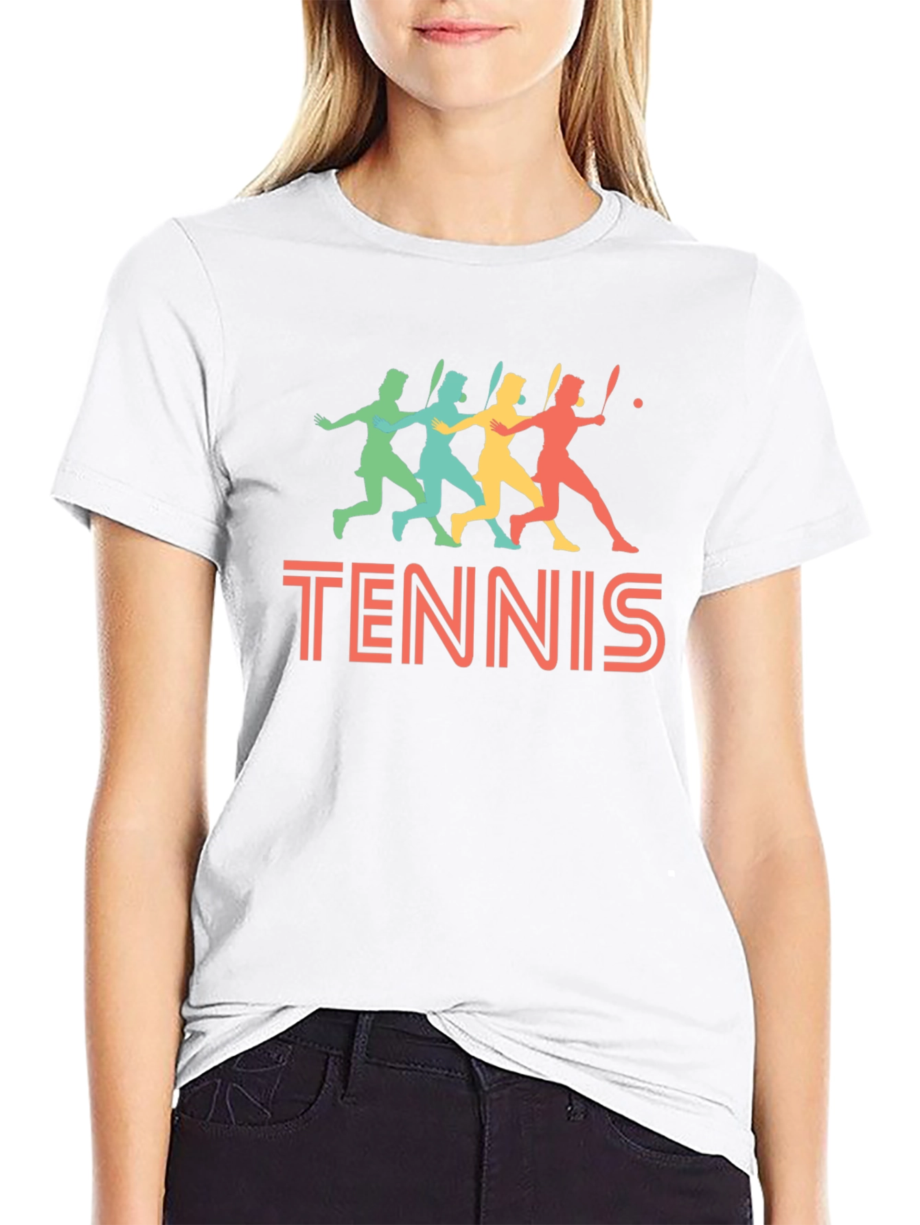 Retro Tennis Player Graphic T-Shirt