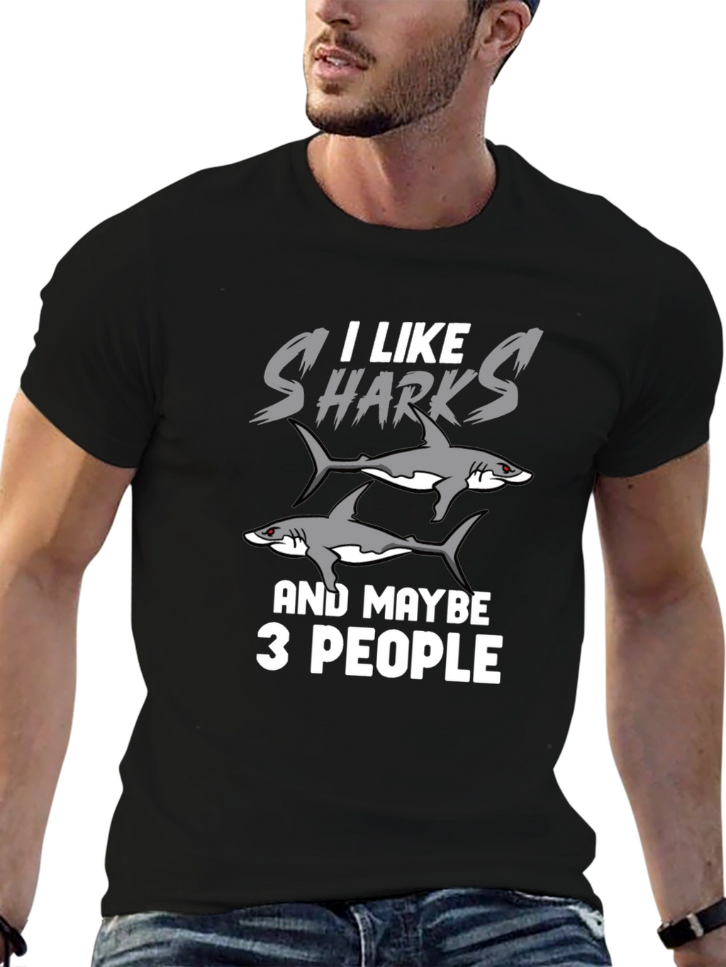 I Like Sharks and Maybe 3 People Funny T-Shirt
