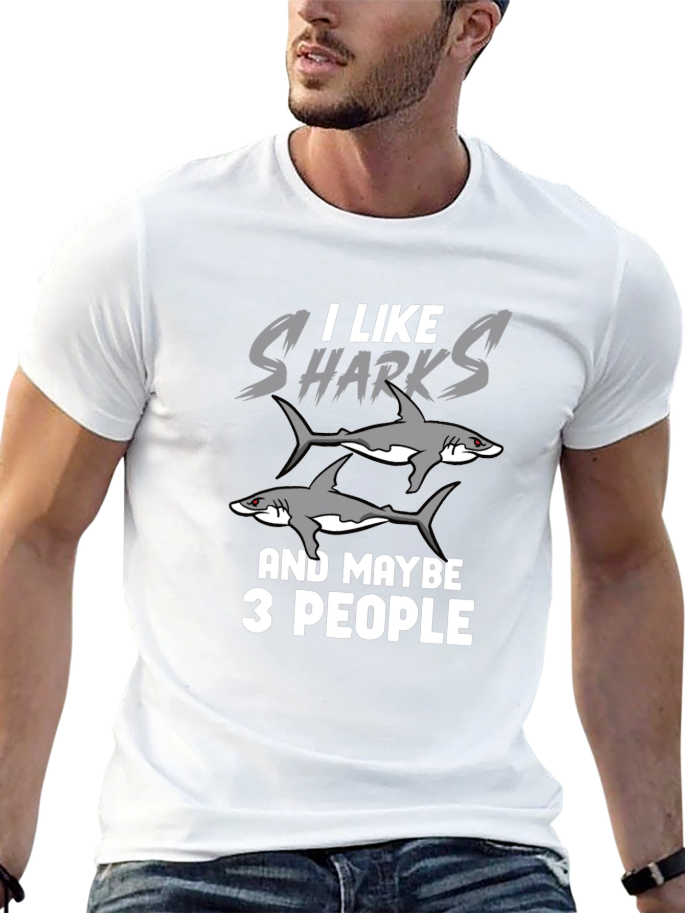 I Like Sharks and Maybe 3 People Funny T-Shirt