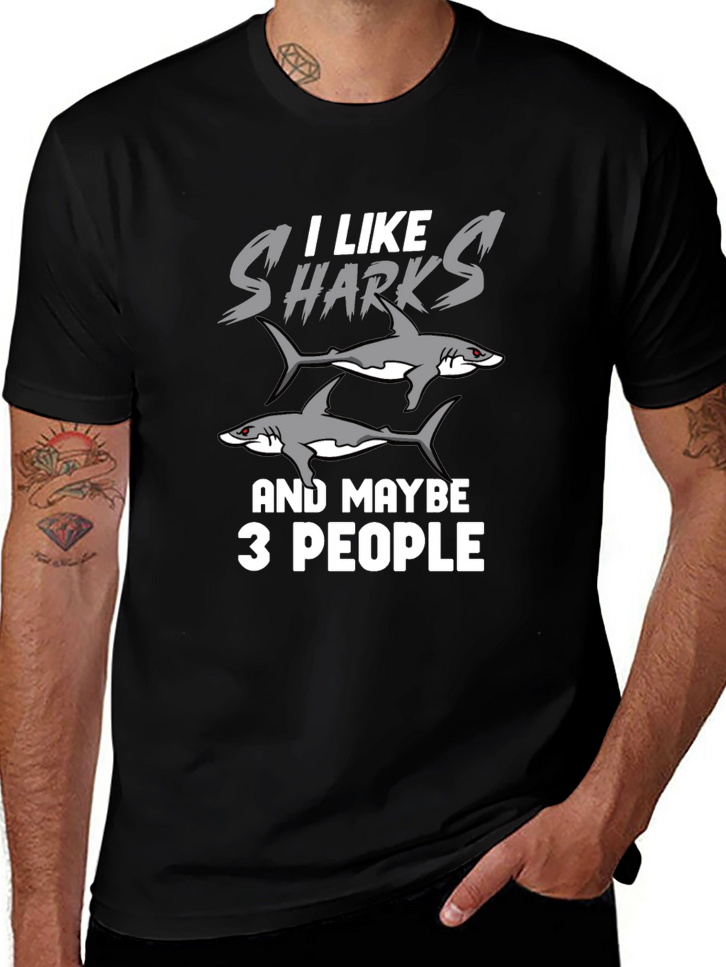 I Like Sharks and Maybe 3 People Funny T-Shirt