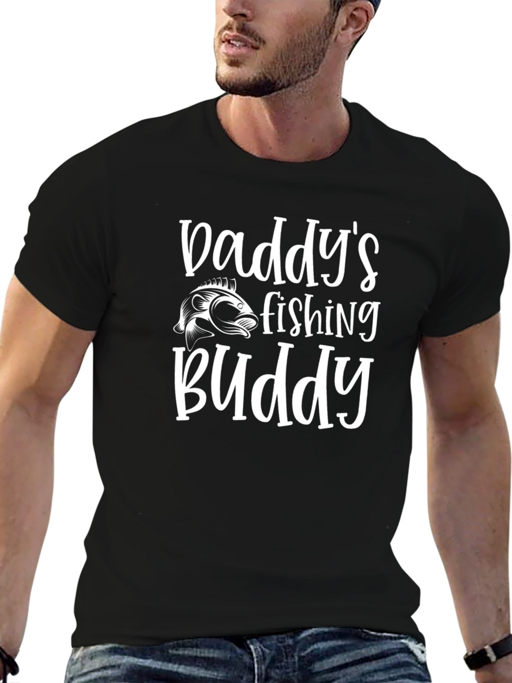Daddys Fishing Buddy Black T-Shirt