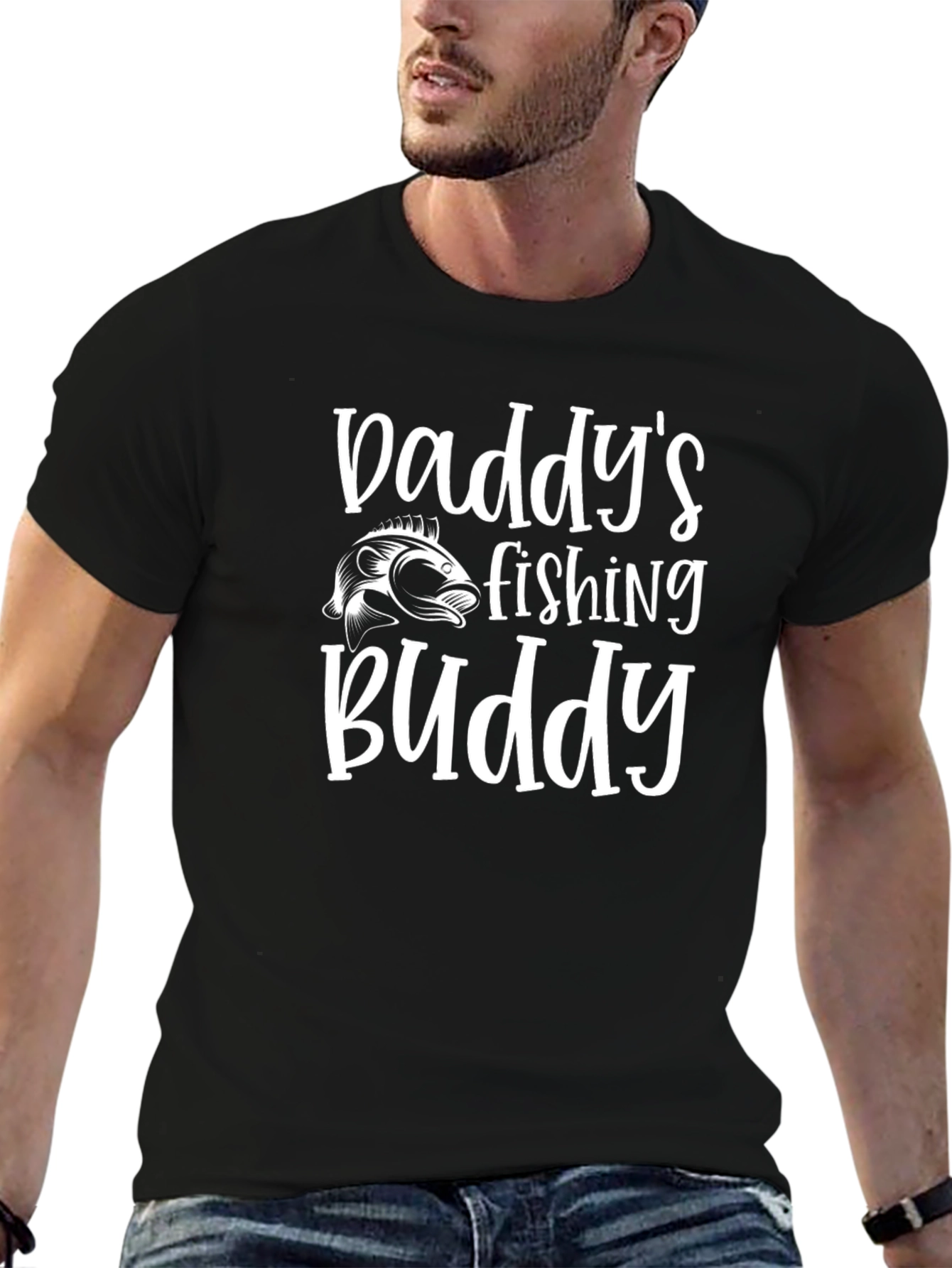 Daddys Fishing Buddy Black T-Shirt