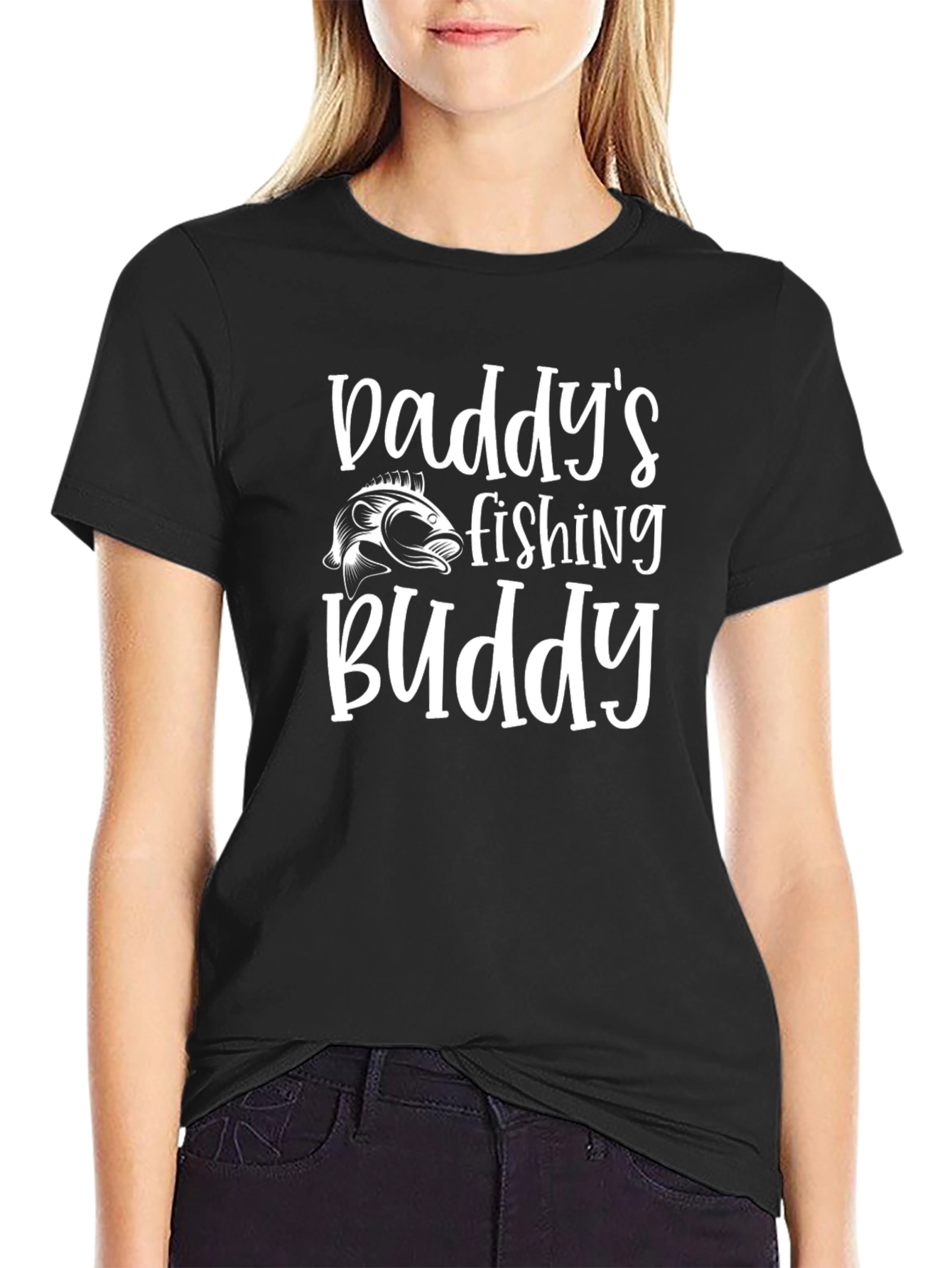 Daddys Fishing Buddy Black T-Shirt