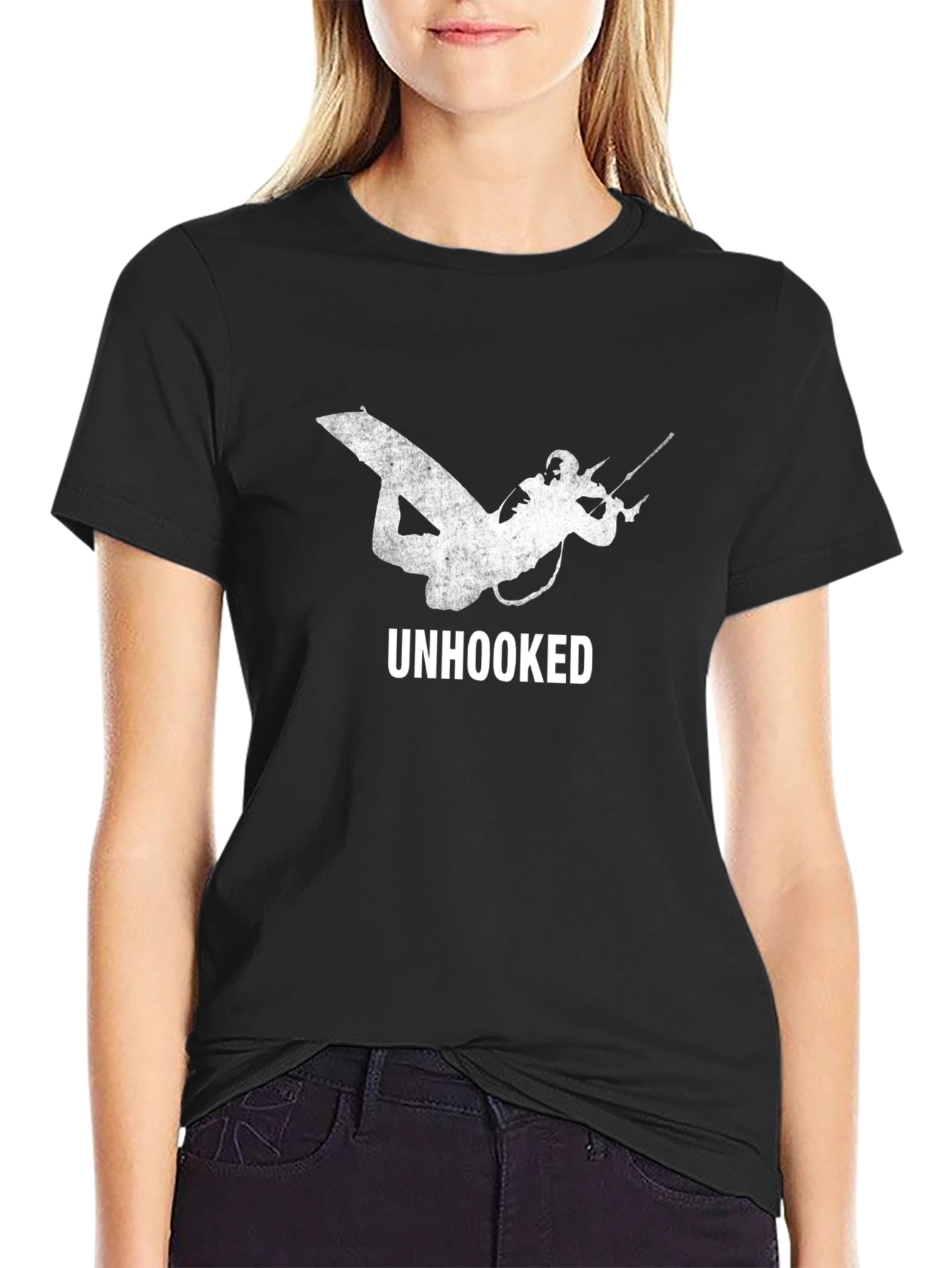 Unhooked Kitesurfing Graphic Tee - Black