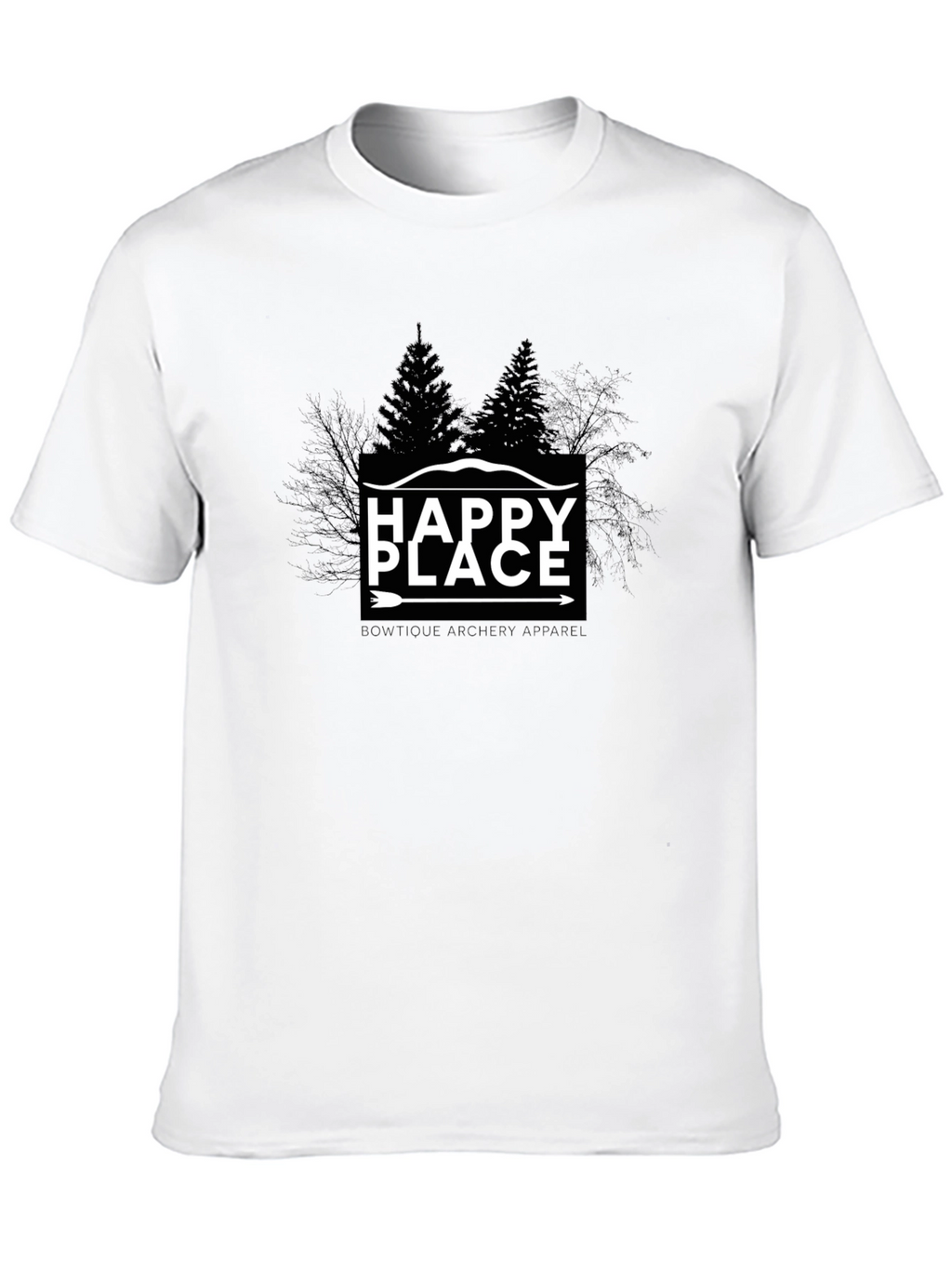 Happy Place Tree Graphic Tee - Mens Black T-Shirt