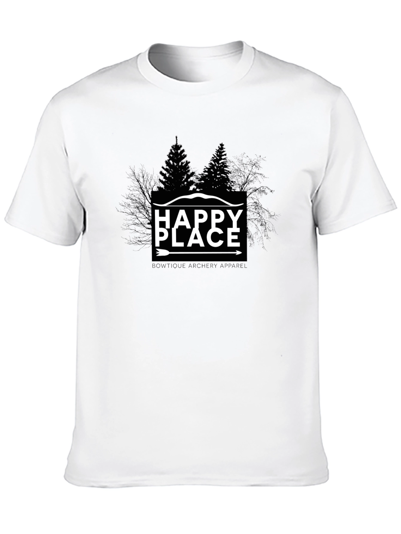Happy Place Tree Graphic Tee - Mens Black T-Shirt