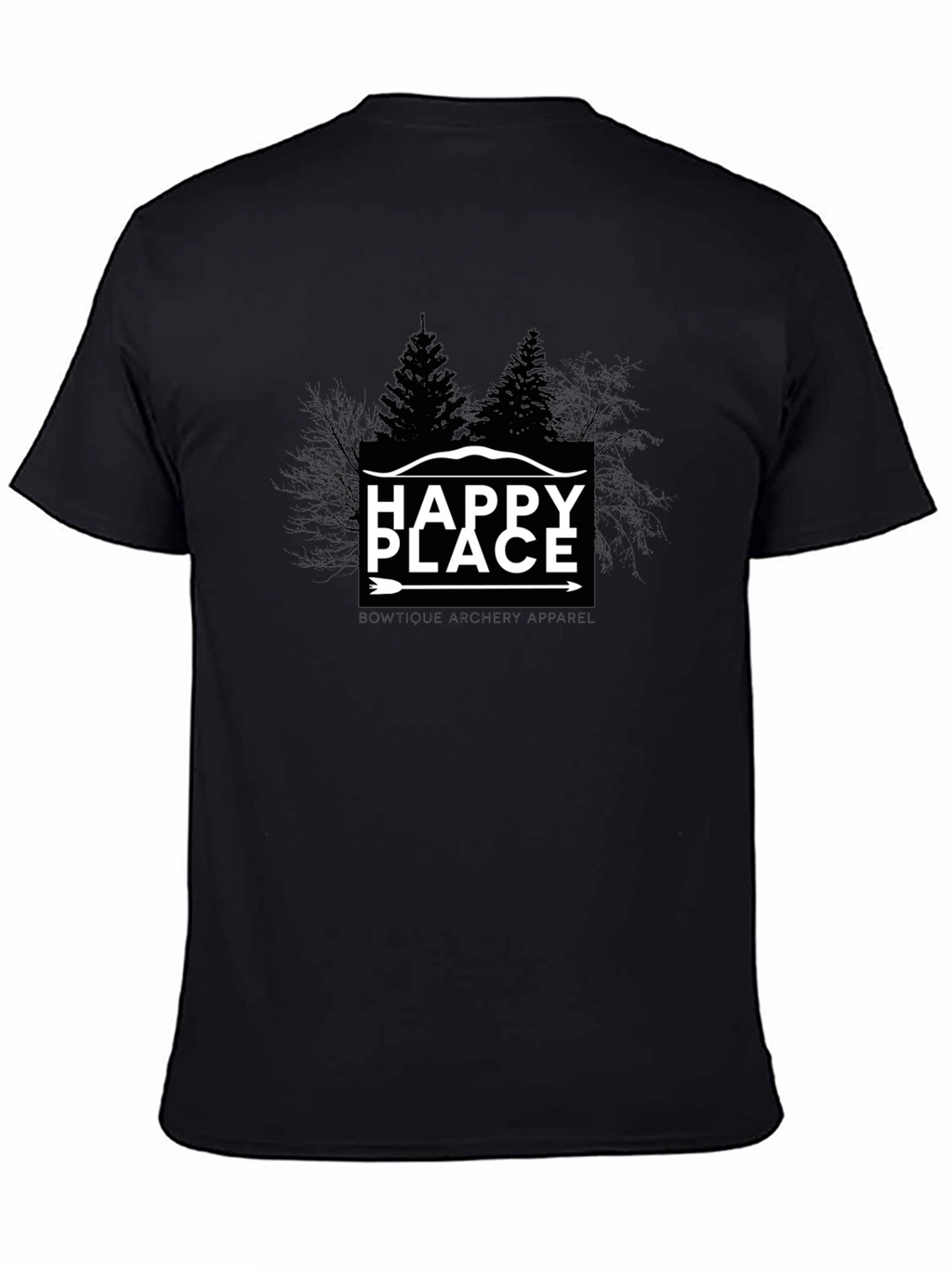 Happy Place Tree Graphic Tee - Mens Black T-Shirt