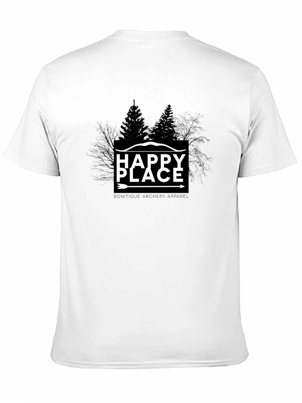 Happy Place Tree Graphic Tee - Mens Black T-Shirt