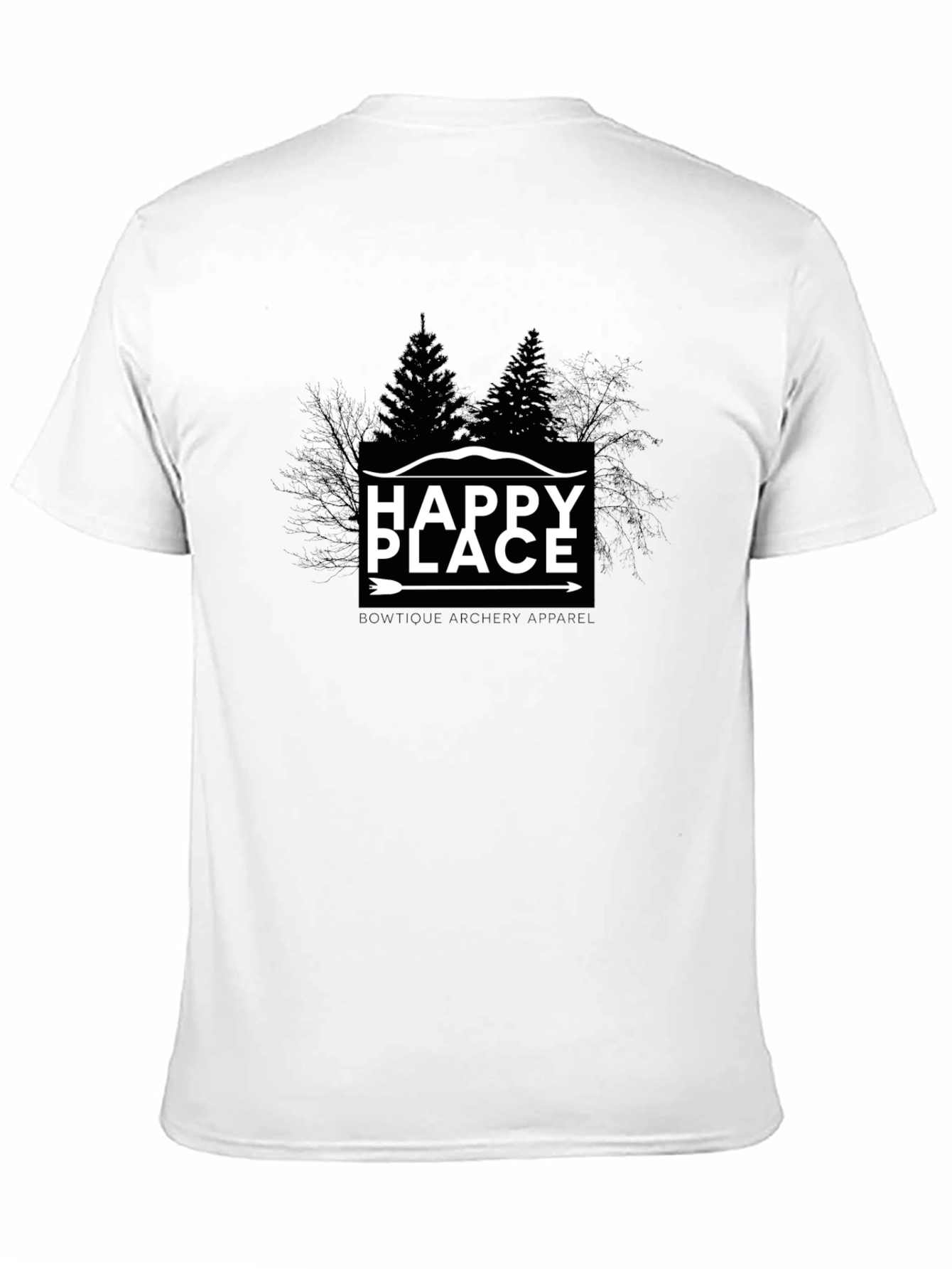 Happy Place Tree Graphic Tee - Mens Black T-Shirt