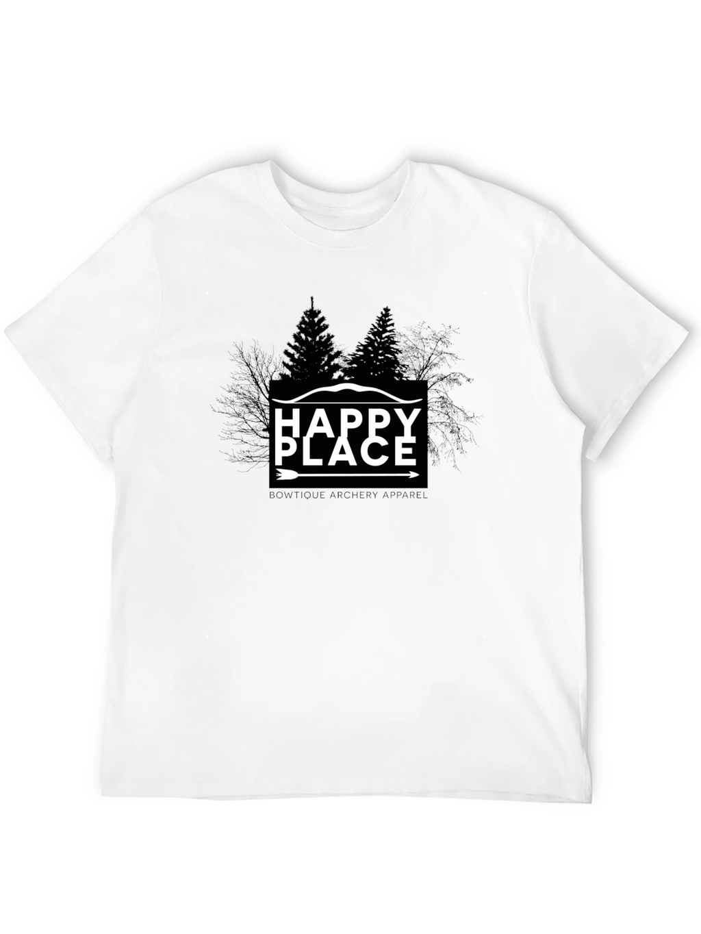 Happy Place Tree Graphic Tee - Mens Black T-Shirt