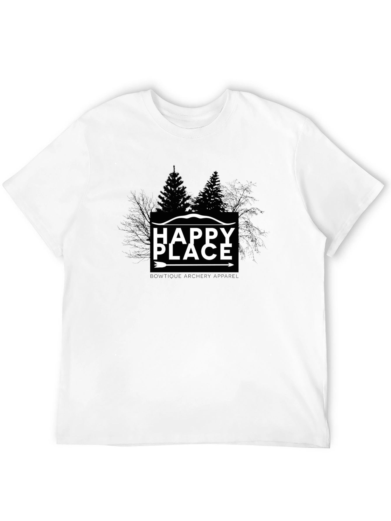 Happy Place Tree Graphic Tee - Mens Black T-Shirt