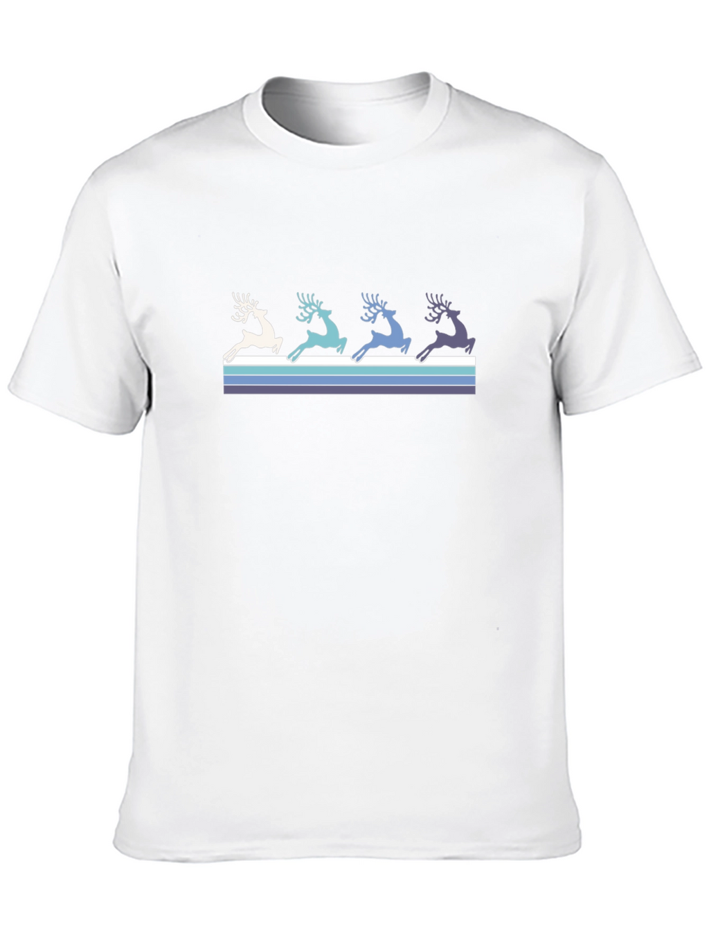 Retro Reindeer Graphic Tee - Black Cotton T-Shirt