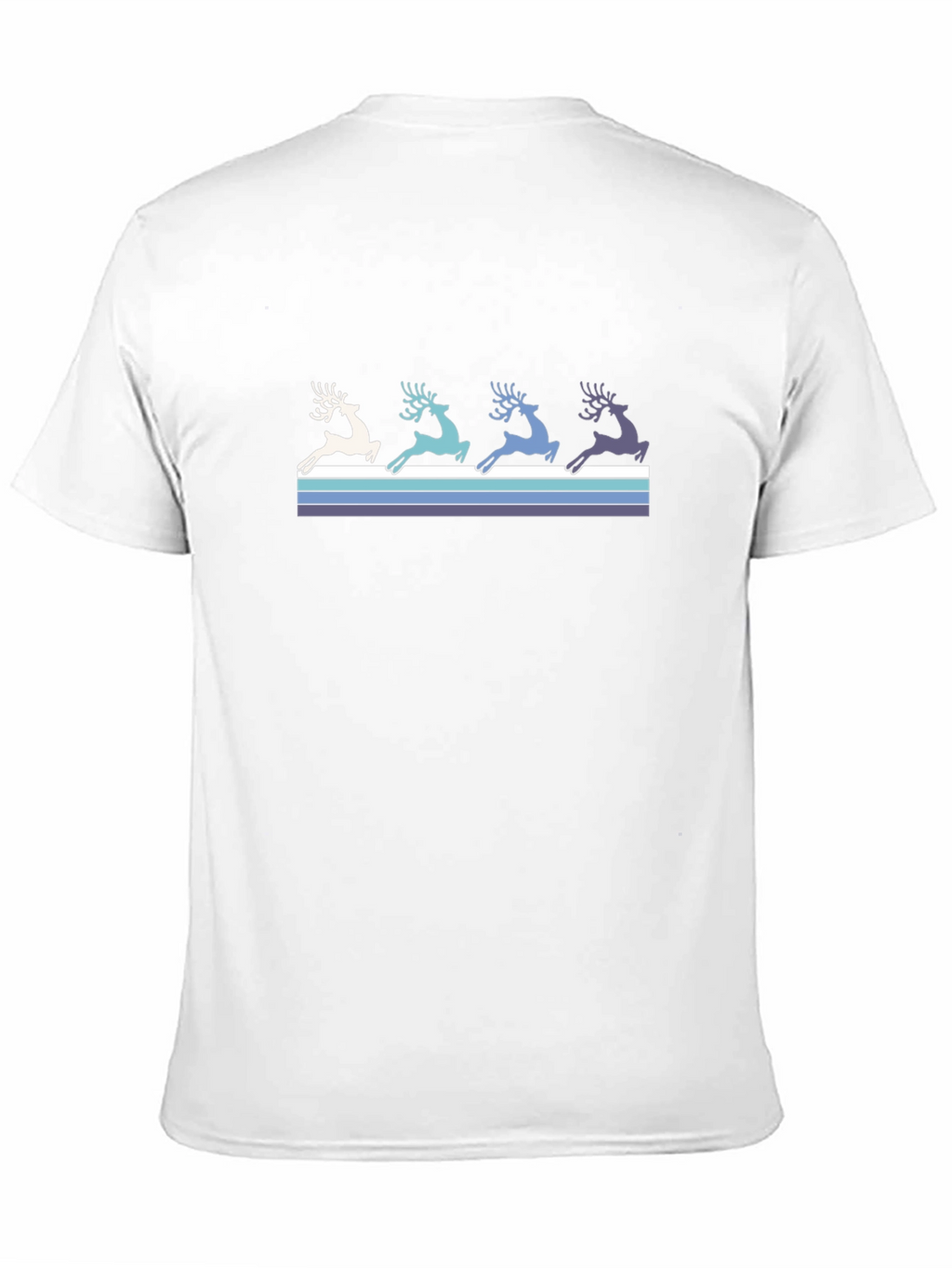 Retro Reindeer Graphic Tee - Black Cotton T-Shirt