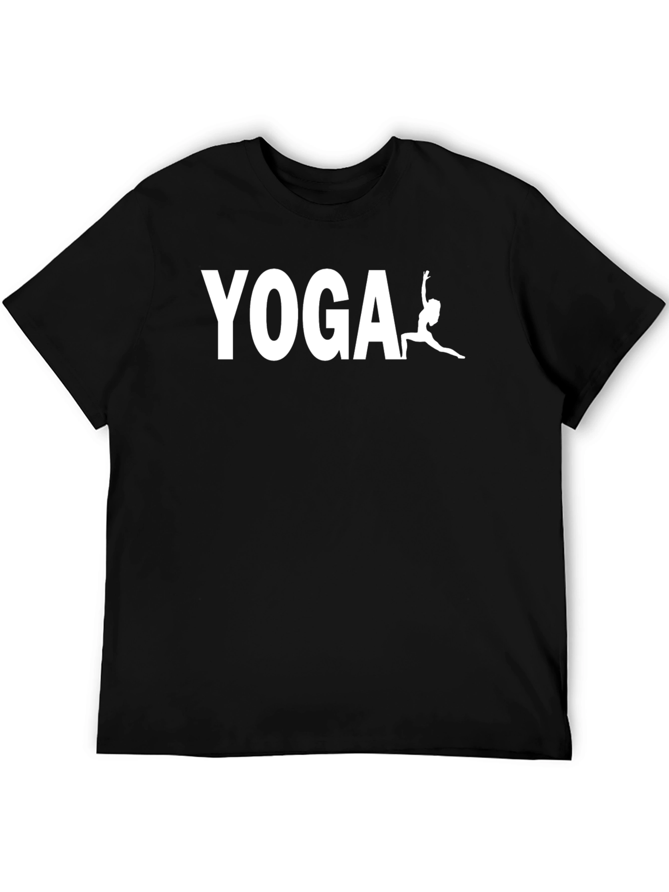 Yoga Graphic Tee - Mens Black Cotton Blend T-Shirt