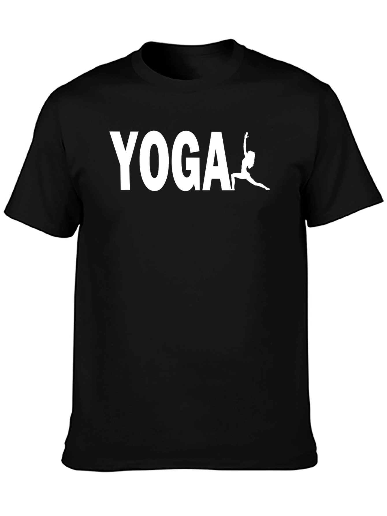 Yoga Graphic Tee - Mens Black Cotton Blend T-Shirt