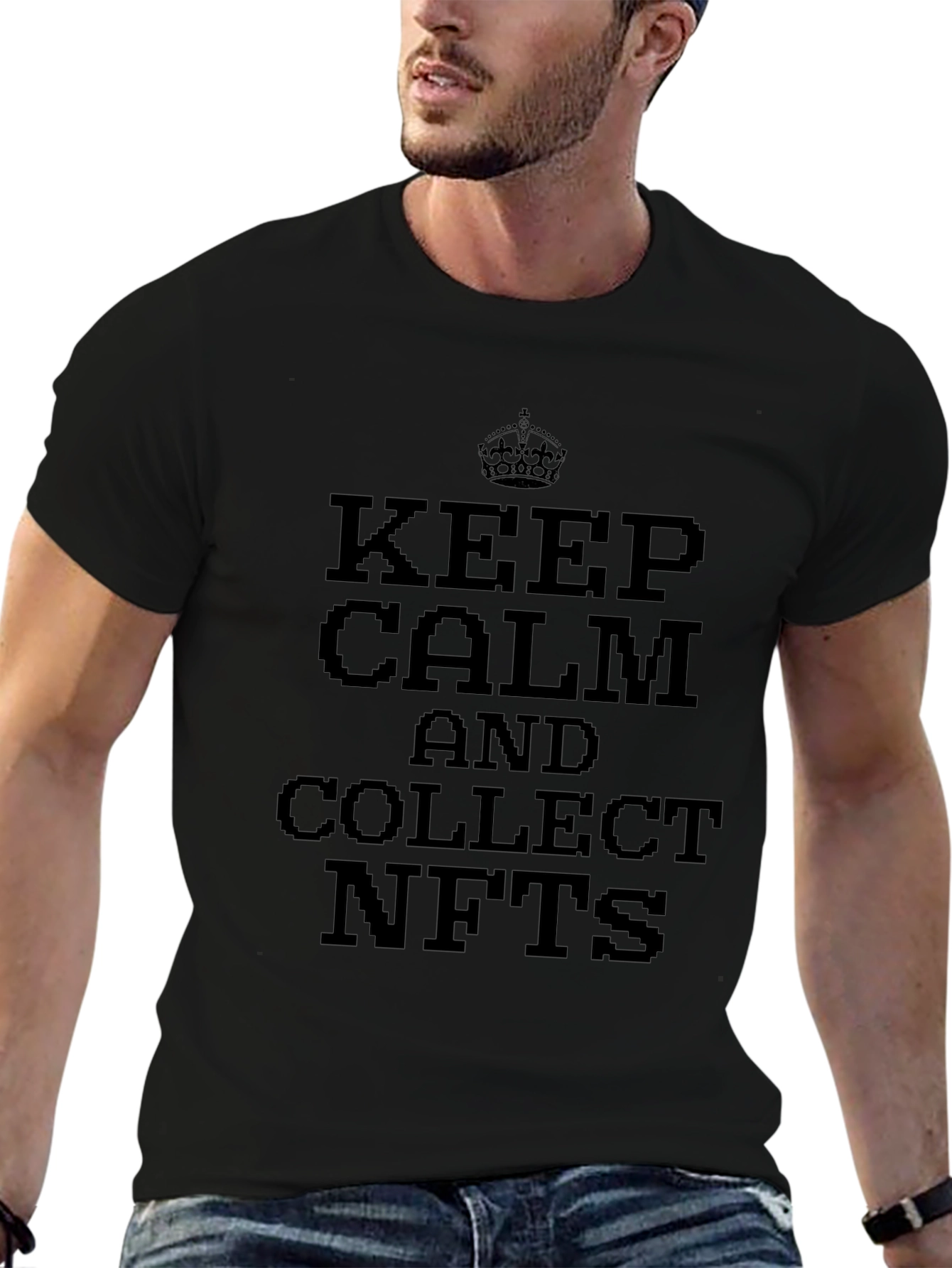 Keep Calm Collect NFTs T-Shirt - Black Tee