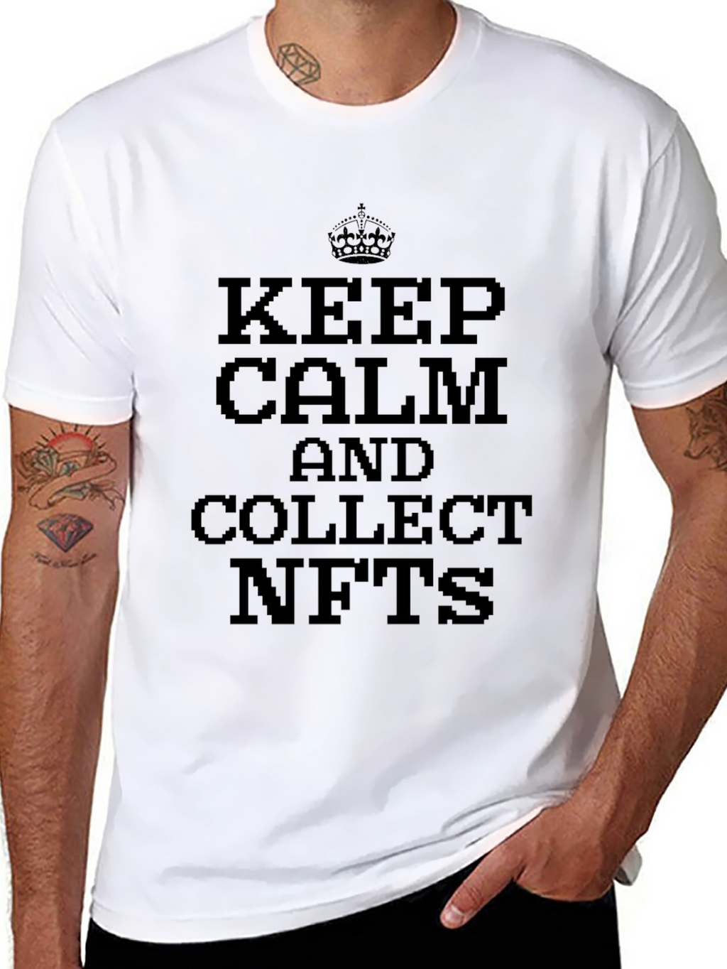 Keep Calm Collect NFTs T-Shirt - Black Tee