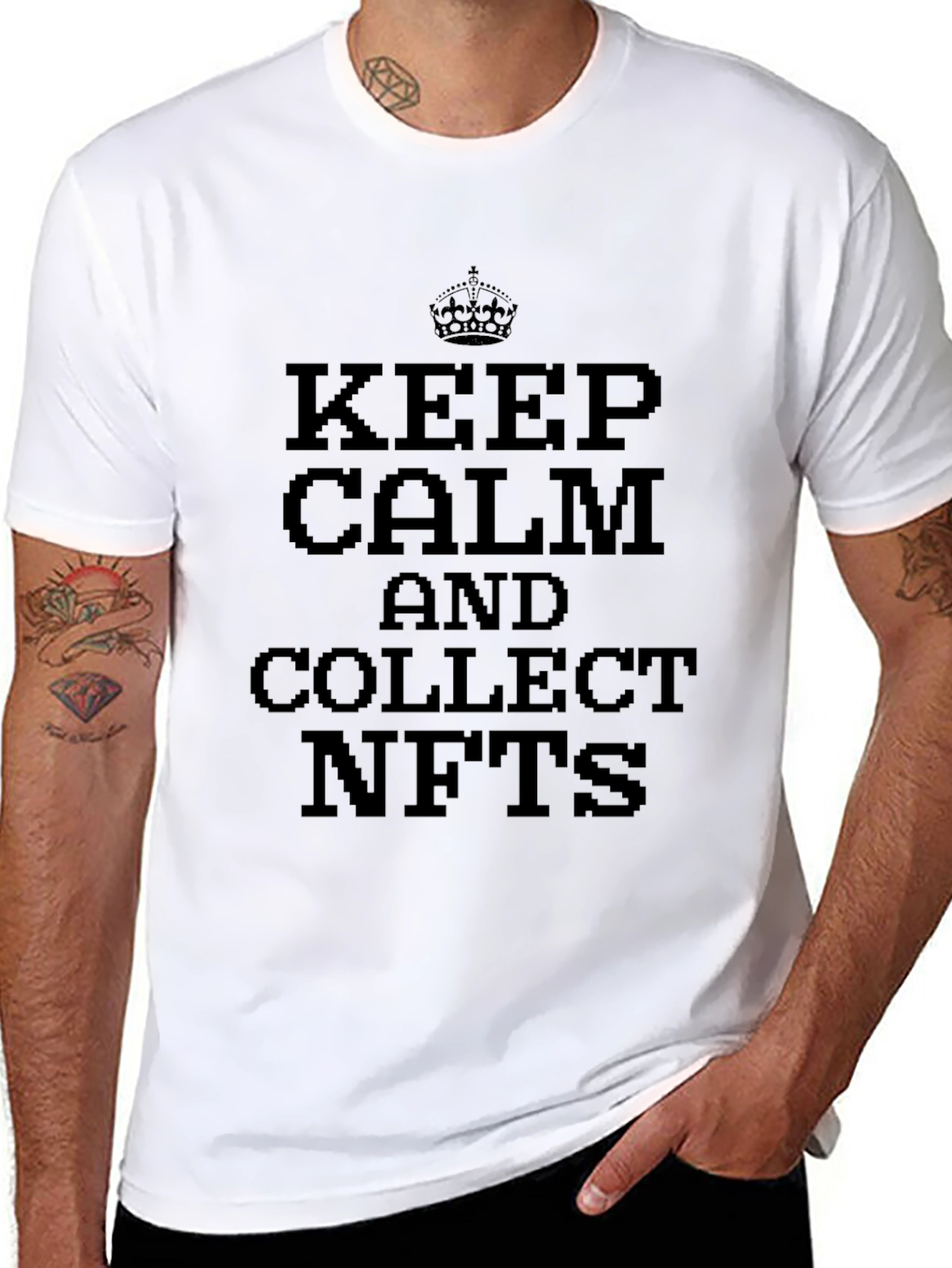 Keep Calm Collect NFTs T-Shirt - Black Tee