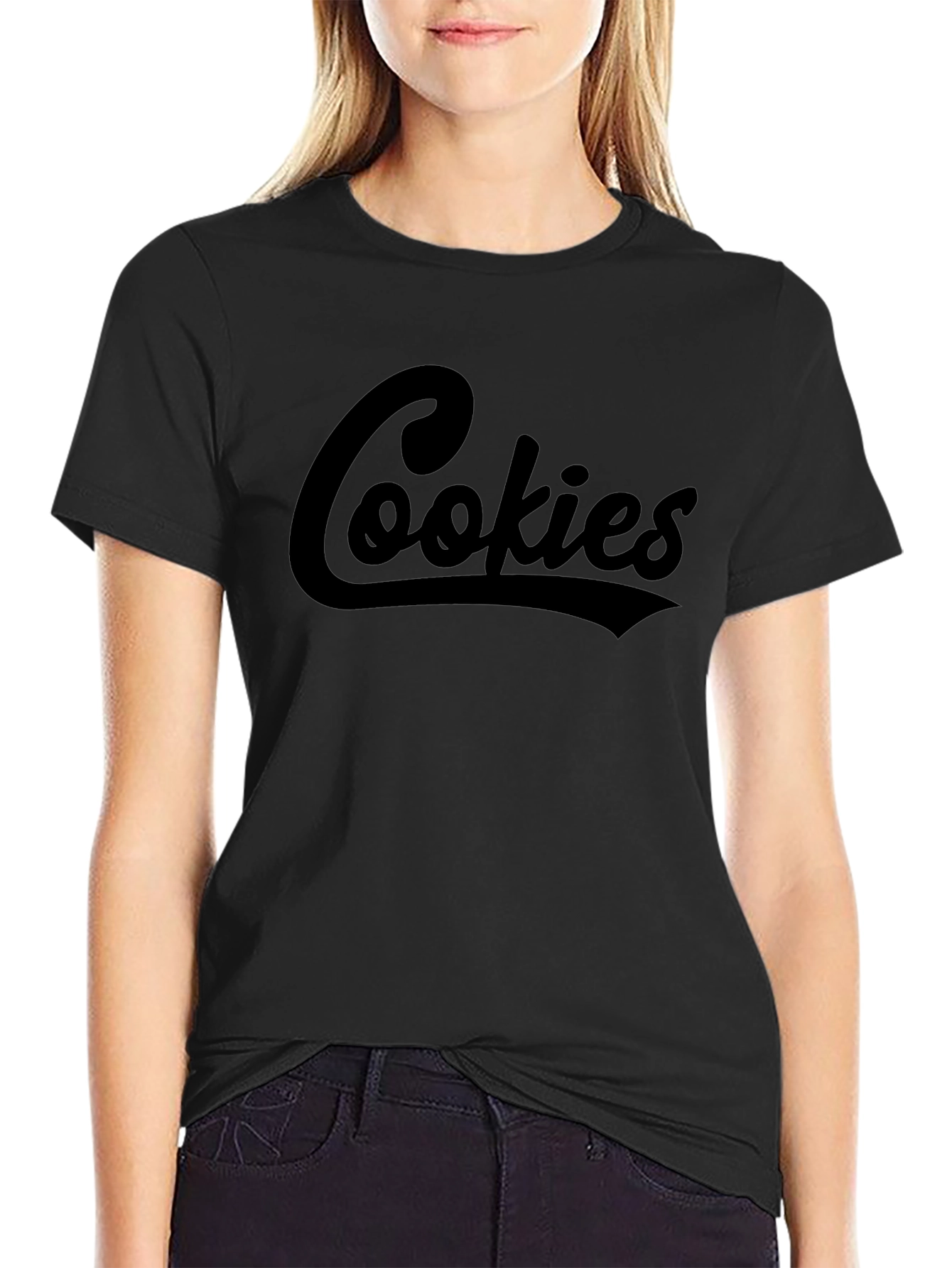 Cookies Script Graphic Black T-Shirt