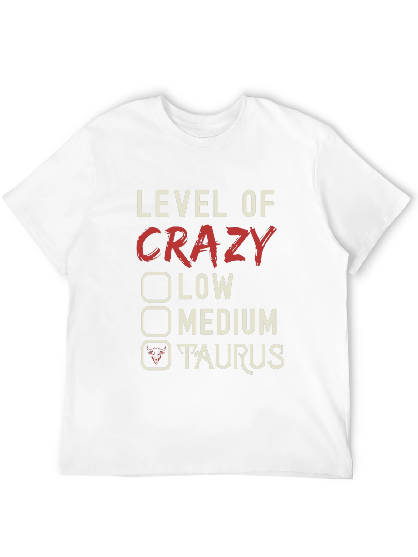 Crazy Taurus Zodiac Sign Mens T-Shirt