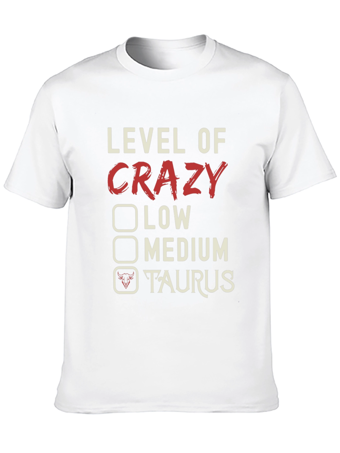 Crazy Taurus Zodiac Sign Mens T-Shirt