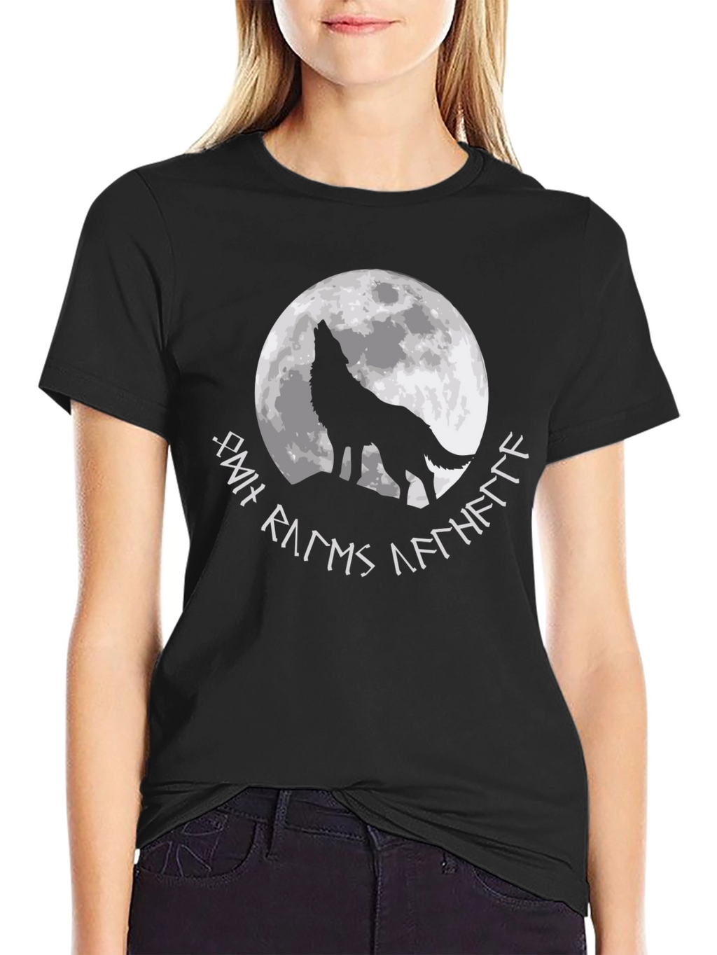 Wolf Howling at Moon Graphic Tee