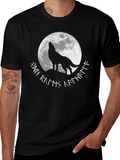Wolf Howling at Moon Graphic Tee