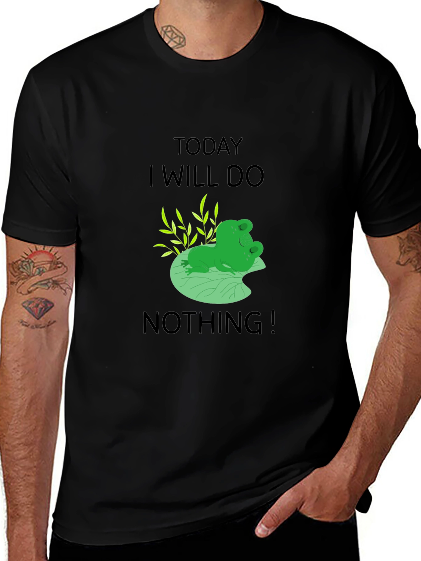 Relaxed Frog Graphic Tee - Today I Will Do Nothing